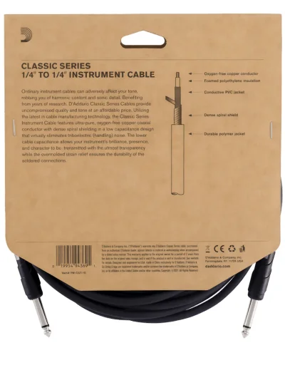 Інструментальний кабель D'Addario PW-CGT-15 Classic Series Instrument Cable (4.5m)
