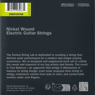 Dunlop DEN1046 Nickel Wound Electric Guitar Strings 10-46