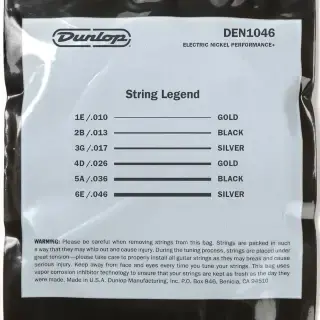 Dunlop DEN1046 Nickel Wound Electric Guitar Strings 10-46