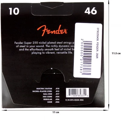Струни Fender 250R Nickel-Plated Steel Guitar Strings 10-46