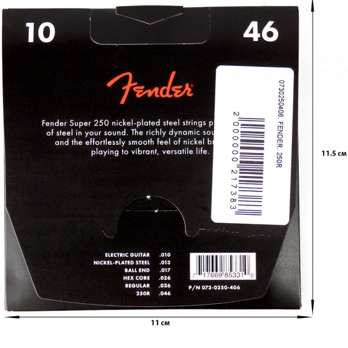 Струни Струни Fender 250R Nickel-Plated Steel Guitar Strings 10-46