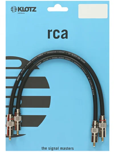 Інсертний кабель Klotz Audiolead Black 0.6m 2 pcs (RCA - RCA Gold Contacts)