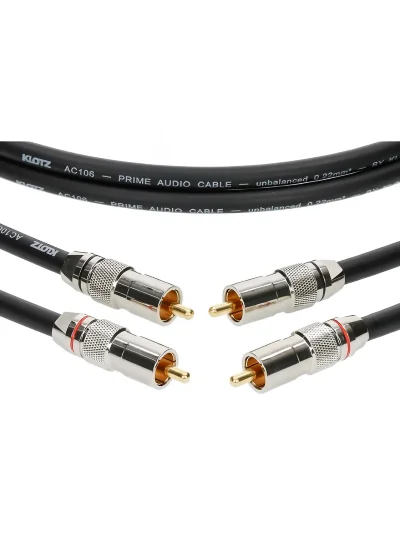 Інсертний кабель Klotz Audiolead Black 0.6m 2 pcs (RCA - RCA Gold Contacts)