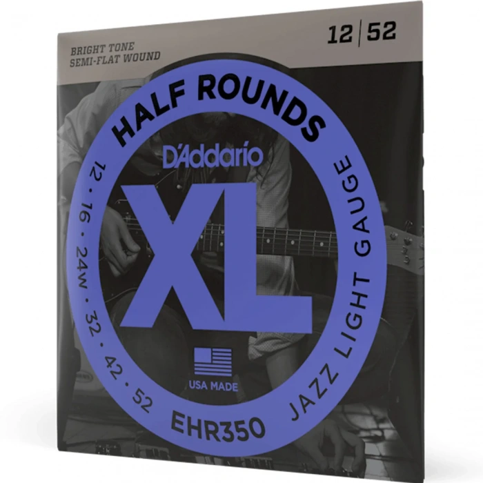 D'Addario EHR350 XL Half Rounds Jazz Light 12-52