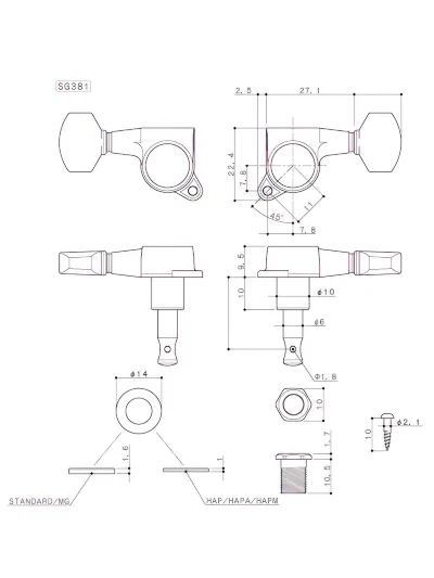 Кілки Gotoh SG381-07L MG-T WS GG