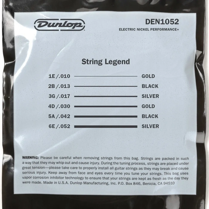 Dunlop DEN1052 Nickel Wound Electric Guitar Strings 10-52