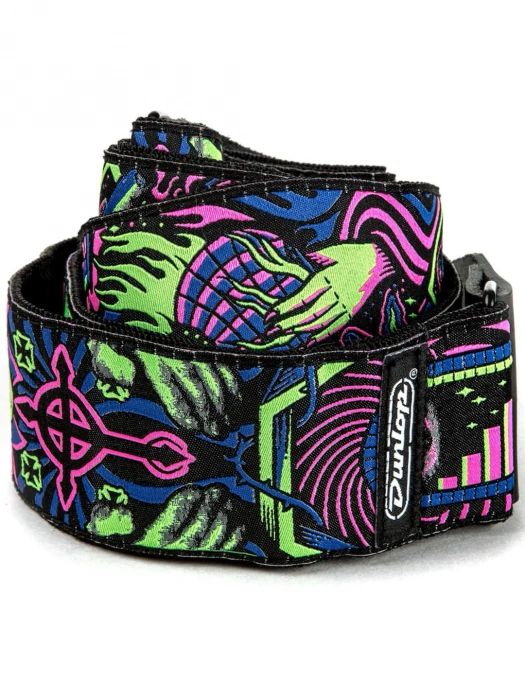 Ремінь для гітари Ремінь для гітари Dunlop ILD01 Ilovedust Headspace Green Strap