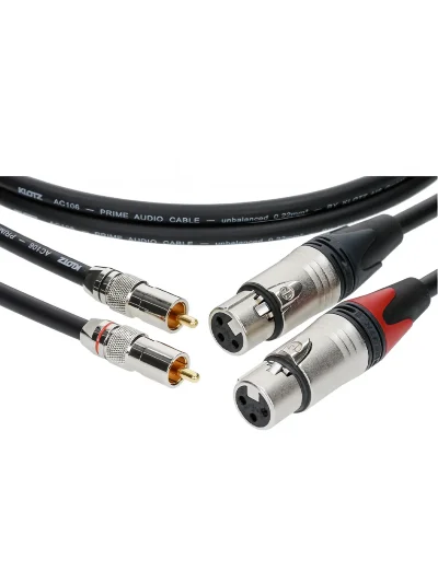 Інсертний кабель Klotz Audiolead Black 0.9m 2 pcs (XLR 3 Female - RCA Gold Contacts)