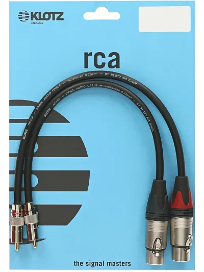 Інсертний кабель Klotz Audiolead Black 0.9m 2 pcs (XLR 3 Female - RCA Gold Contacts)
