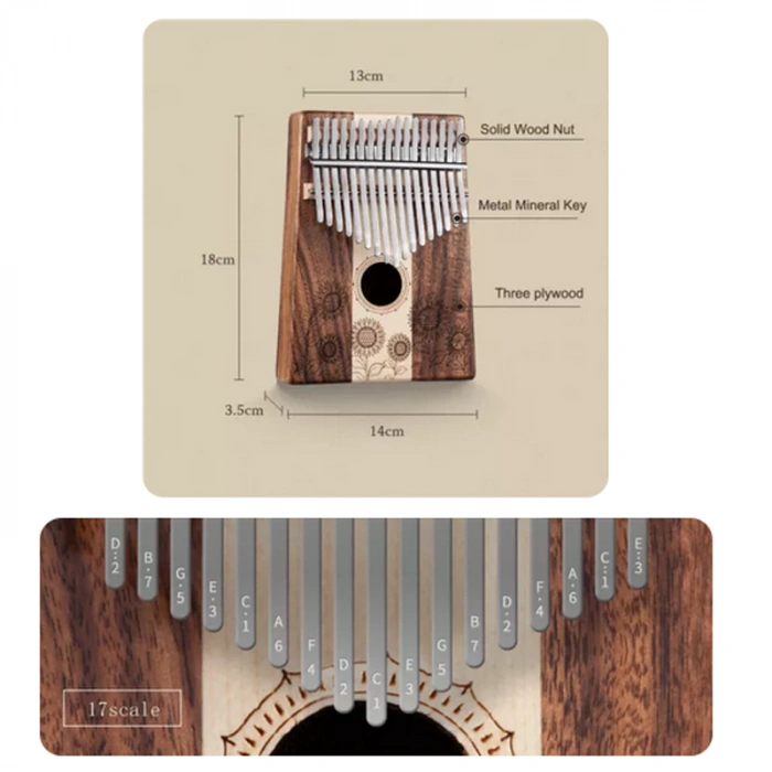 Калімба Калімба Hluru KGT17 Koa (17 нот, акація)