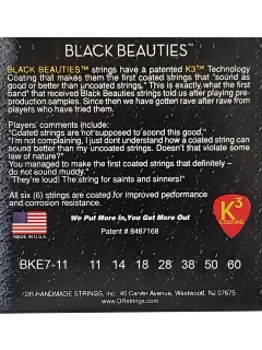 DR BKE7-11 Black Beauties Electric Extra Heavy 7-String 11-60