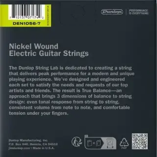 Dunlop DEN1056-7 Nickel Wound Electric Guitar Strings 10-56 | 7-String
