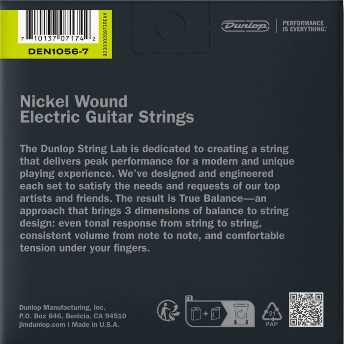 Dunlop DEN1056-7 Nickel Wound Electric Guitar Strings 10-56 | 7-String