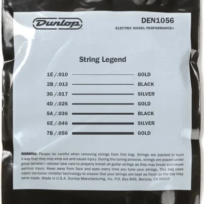 Струни Dunlop DEN1056-7 Nickel Wound Electric Guitar Strings 10-56 | 7-String