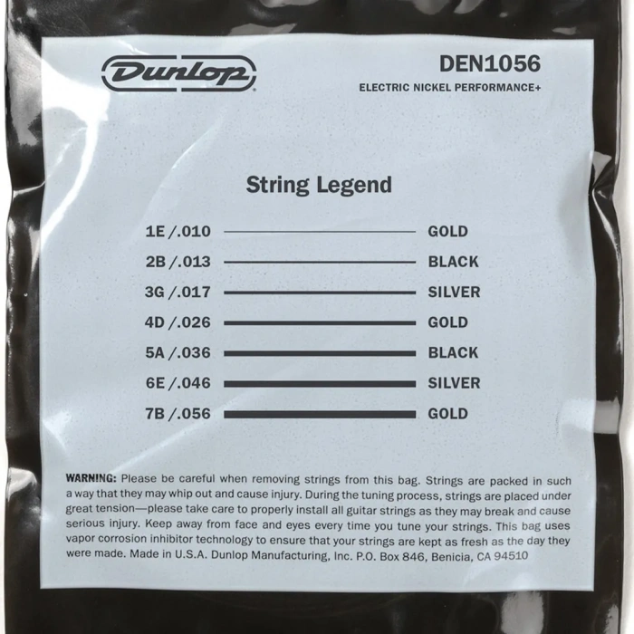 Dunlop DEN1056-7 Nickel Wound Electric Guitar Strings 10-56 | 7-String