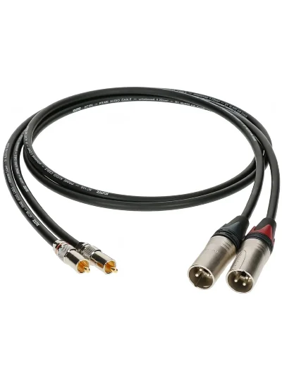 Інсертний кабель Klotz Audiolead Black 0.9m 2 pcs (XLR 3 Male - RCA Gold Contacts)