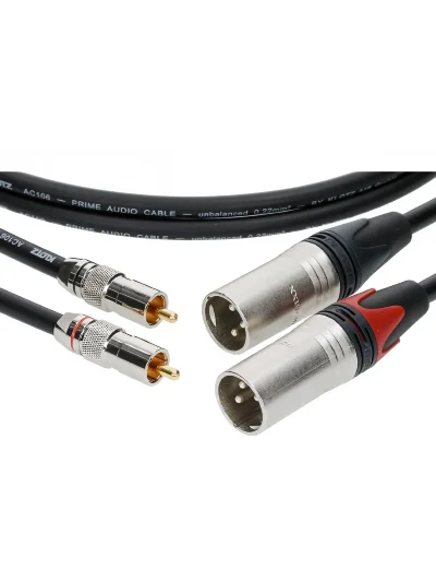 Інсертний кабель Klotz Audiolead Black 0.9m 2 pcs (XLR 3 Male - RCA Gold Contacts)