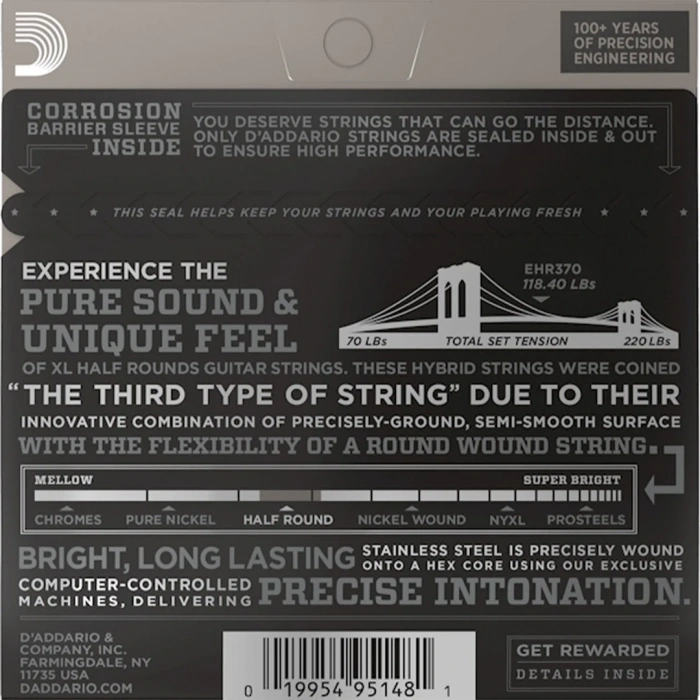 D'Addario EHR370 XL Half Rounds Medium 11-49