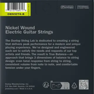 Dunlop DEN1074 Nickel Wound Electric Guitar Strings 10-74 | 8-String