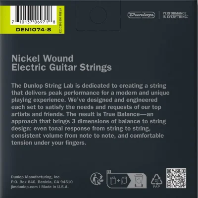 Струни Dunlop DEN1074 Nickel Wound Electric Guitar Strings 10-74 | 8-String