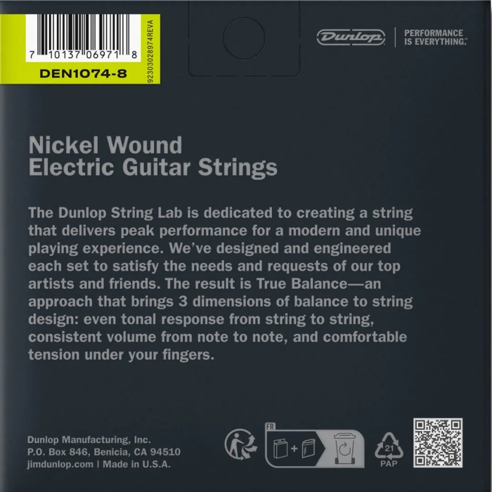 Dunlop DEN1074 Nickel Wound Electric Guitar Strings 10-74 | 8-String