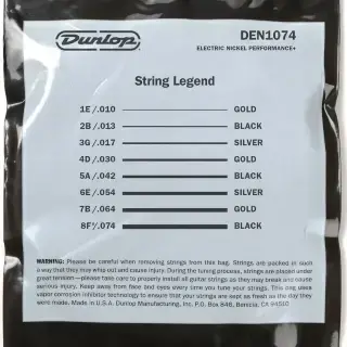 Dunlop DEN1074 Nickel Wound Electric Guitar Strings 10-74 | 8-String