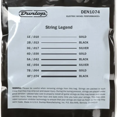 Струни Dunlop DEN1074 Nickel Wound Electric Guitar Strings 10-74 | 8-String
