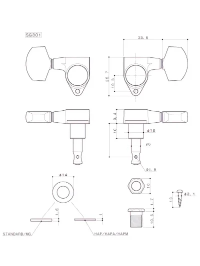 Кілки Gotoh SG301-04 MG C