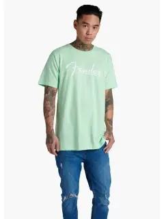 Fender T-Shirt Spaghetti Logo Surf Green XL