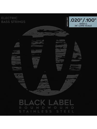 Струни Warwick 40310 Black Label Medium Light 5-String High C (20-100)