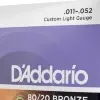 Струни D'Addario EJ13 80/20 Bronze Custom Light 11-52