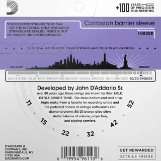 D'Addario EJ13 80/20 Bronze Custom Light 11-52