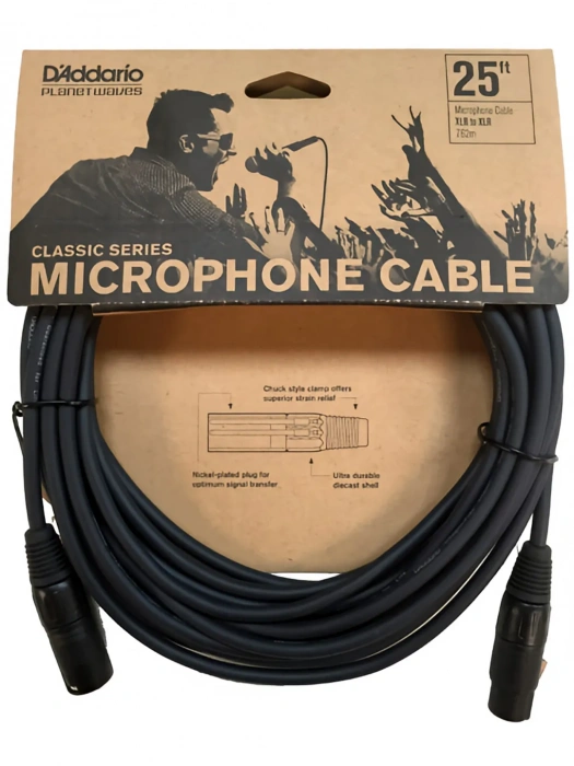 D'Addario PW-CMIC-25 Classic Series Microphone Cable (7.62m)