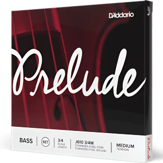 D'Addario J611 3/4M Prelude Bass String 3/4 Scale Medium Tension