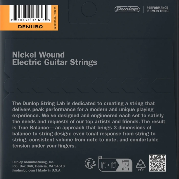 Dunlop DEN1150 Nickel Wound Electric Guitar Strings 11-50