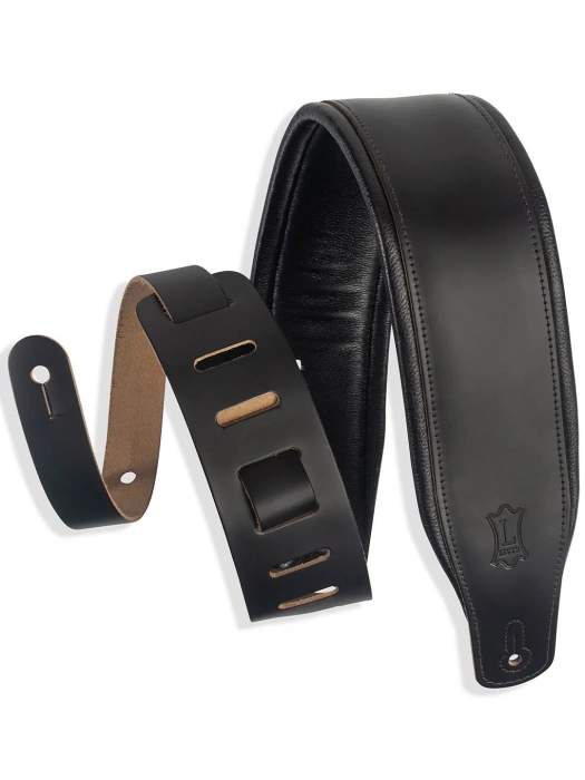 Ремінь для гітари Ремінь для гітари Levy’s M26PD-BLK Amped Leather Series (Black)