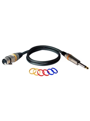 Мікрофонний кабель RockCable RCL30381 D6 F Microphone Cable XLR (f)/TS Jack (1m)