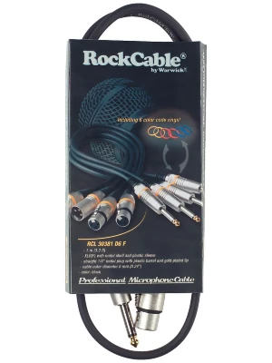 Мікрофонний кабель RockCable RCL30381 D6 F Microphone Cable XLR (f)/TS Jack (1m)