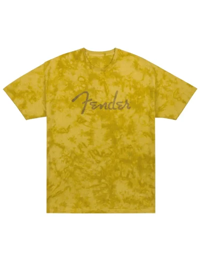 Футболка Fender T-Shirt Spaghetti Logo Tie-Dye Mustard M