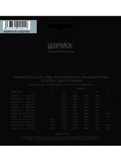 Warwick 40311 Black Label Medium 5-String High C (25-105)