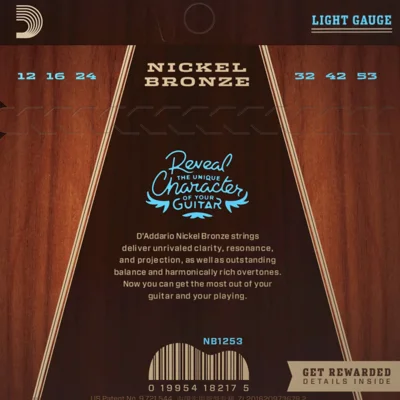 Струни D'Addario NB1253 Nickel Bronze Light 12-53