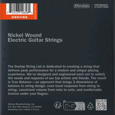 Струни Dunlop DEN1152 Nickel Wound Electric Guitar Strings 11-52