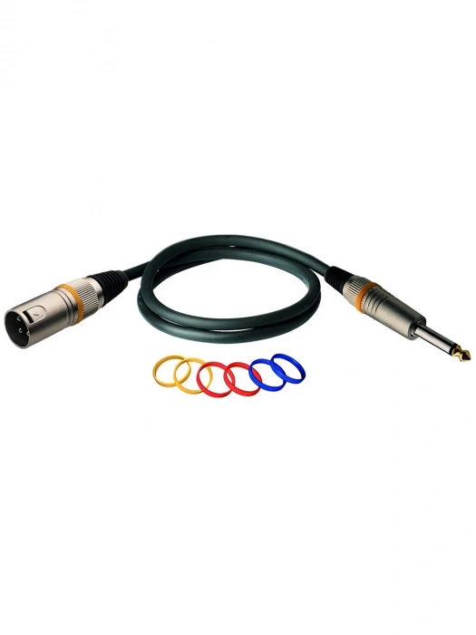 RockCable RCL30381 D6 M Microphone Cable XLR (m)/TS Jack (1m)