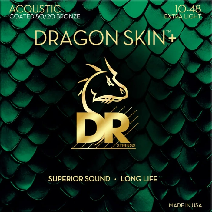Струни Струни DR DA8-10 Dragon Skin+ Acoustic 80/20 Bronze Extra Light 10-48