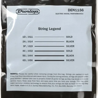 Dunlop DEN1156 Nickel Wound Electric Guitar Strings 11-56