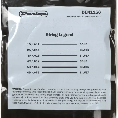 Струни Dunlop DEN1156 Nickel Wound Electric Guitar Strings 11-56