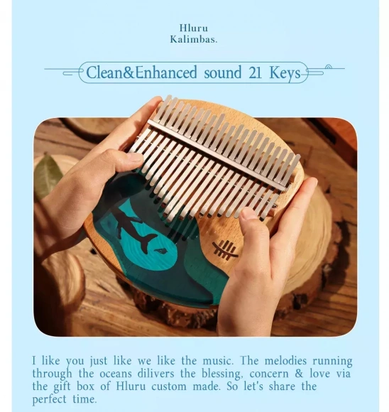 Калімба Hluru KW21 Whale Deep Ocean Plate Beech Калімба Hluru KW21 Whale Deep Ocean Plate Beech