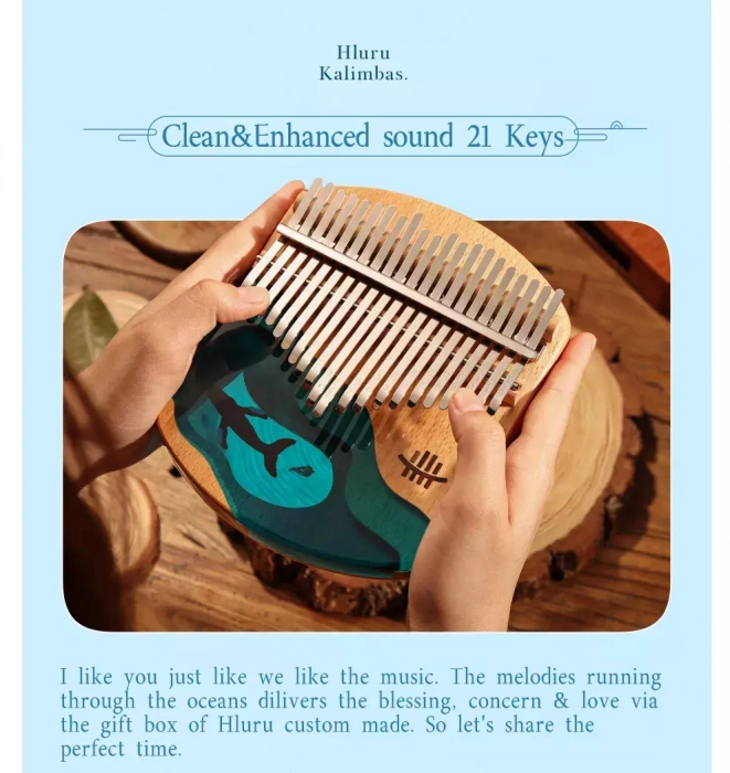 Калімба Калімба Hluru KW21 Whale Deep Ocean Plate Beech