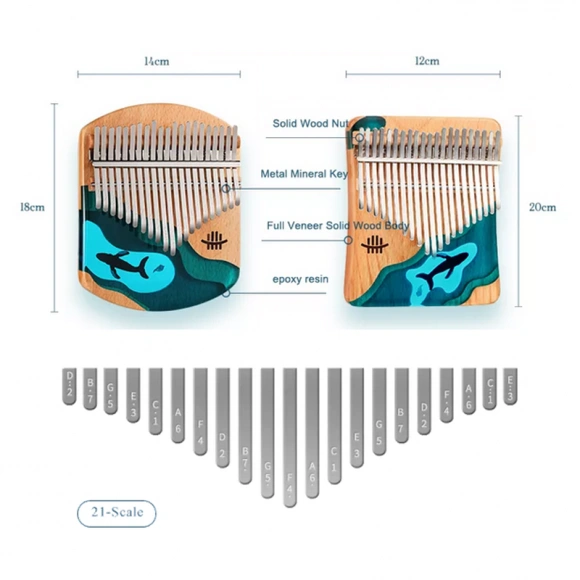 Калімба Hluru KW21 Whale Deep Ocean Plate Beech Калімба Hluru KW21 Whale Deep Ocean Plate Beech