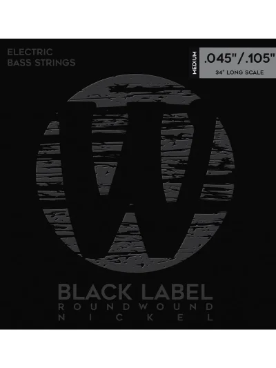 Струни Warwick 41200 Black Label Nickel-Plated Medium 4-String (45-105)